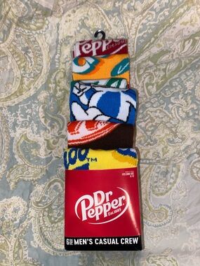 Dr Pepper Men's Casual Crew Socks - Multicolor